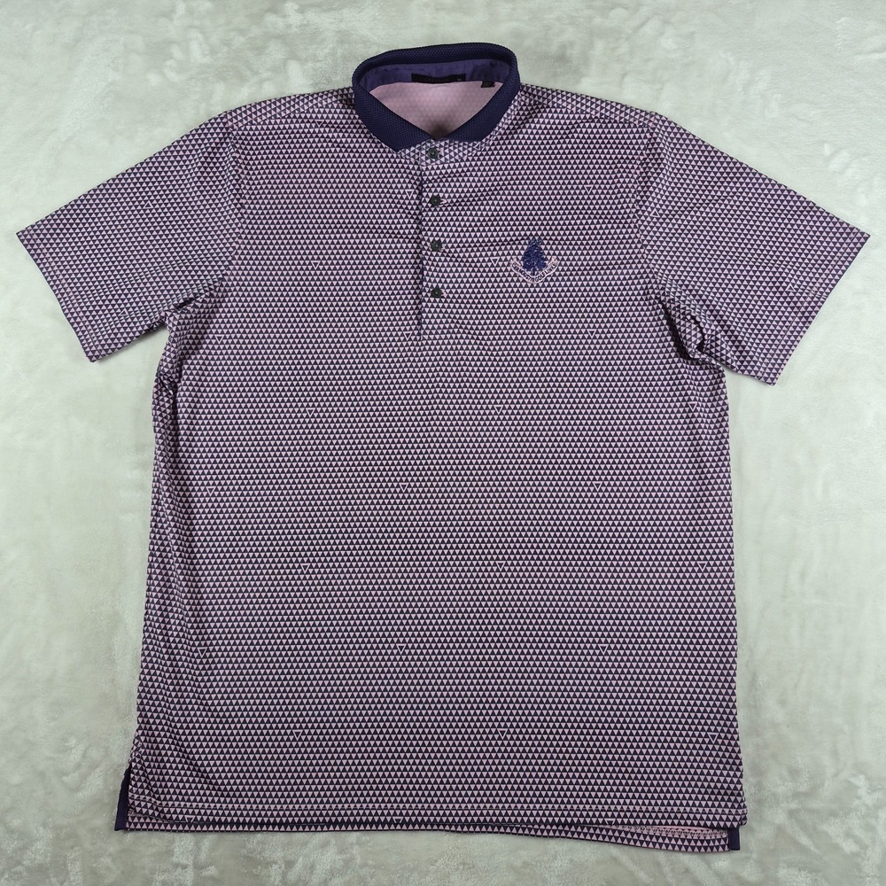 Greyson Polo Shirt‎ Men's XL Pink Geometric Golf Performance Stretch Active